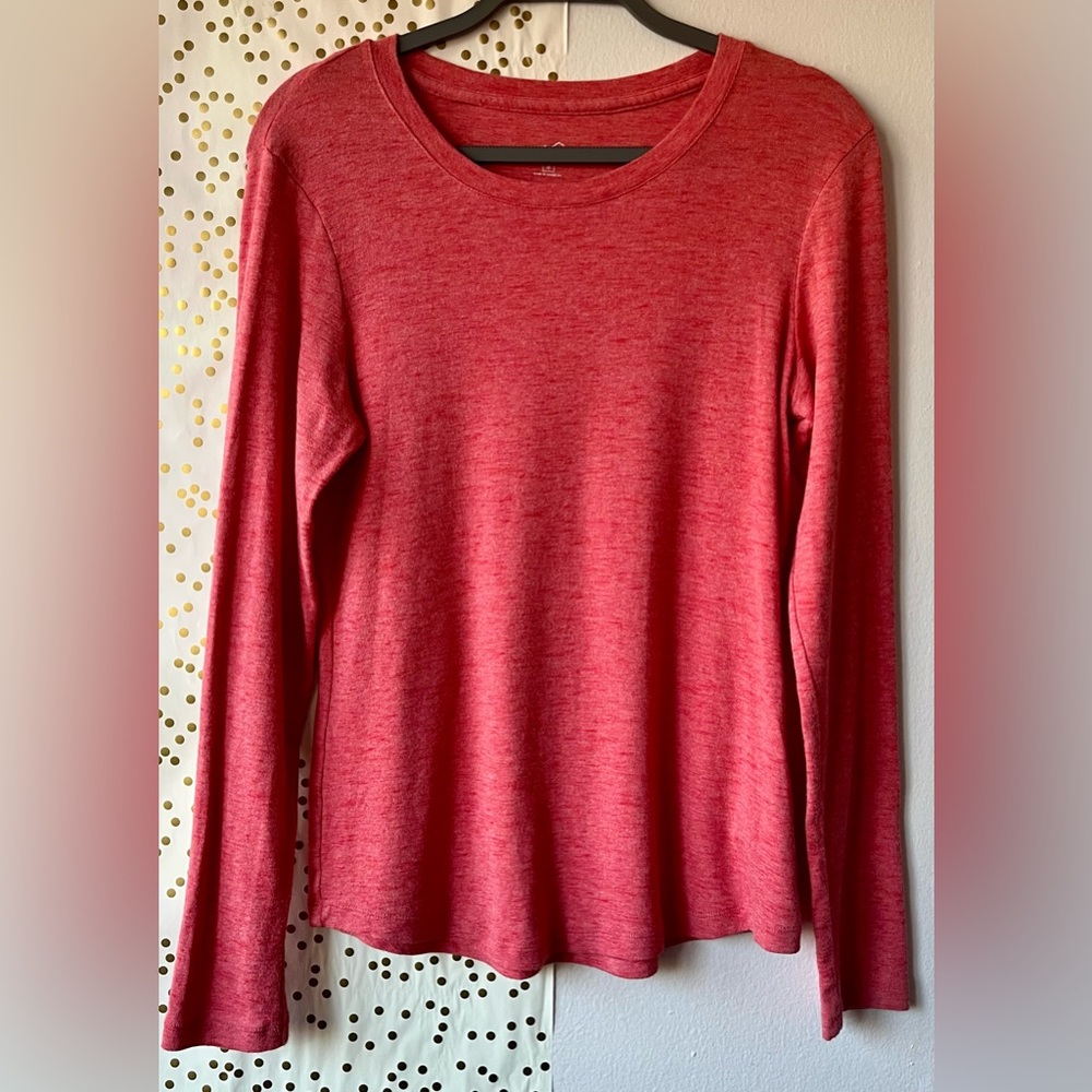 Eddie Bauer Women's Cotton Modal Blend Long Sleeve Tee in Red size M